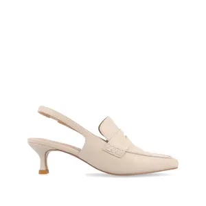 AMORY KITTEN HEEL LOAFERS IN VEGAN LEATHER - Beige