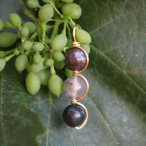 Gold Wire Wrapped Indian Agate Crystal Pendant