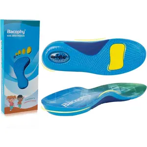 Kids Arch Support Insoles Plantar Fasciitis Orthotic Inserts for Children with Arch Pain Flat Feet Foot Pronation Shock Absorption Ideal for Active Kids