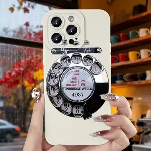 Retro phone dial creative pattern, anti-drop and anti-slip TPU full-coverage lens phone case, suitable for iPhone 17, 16, 15, 14, 13, 12, 11, XS, X, Samsung and other series models. Can be given as a gift to friends or family.