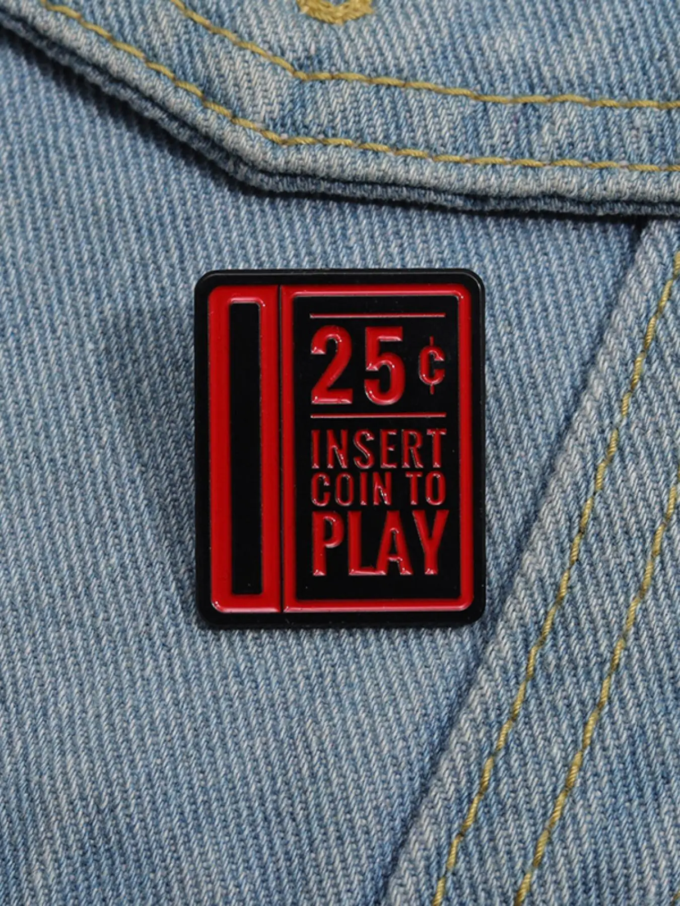 Insert Coin Design Brooch, Enamel Pin, Alloy Brooch Pin Suitable for Backpacks, Jeans, Scarves, Hats Decoration, Trendy All-match & Exquisite Brooch for Birthday Gift, Hat Pins, Men Accessories, Brooch Pin Clip