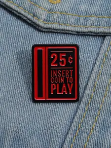 Insert Coin Design Brooch, Enamel Pin Suitable for Backpacks, Jeans, Scarves, Hats Decoration, Trendy All-match & Exquisite Brooch for Birthday Gift, Hat Pins