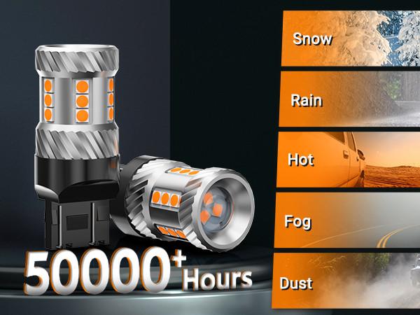 2012 Toyota Highlander 7443/7440/T20/W21W LED Turn Signal Light Brake Tail Light Bulbs Yellow SEALIGHT