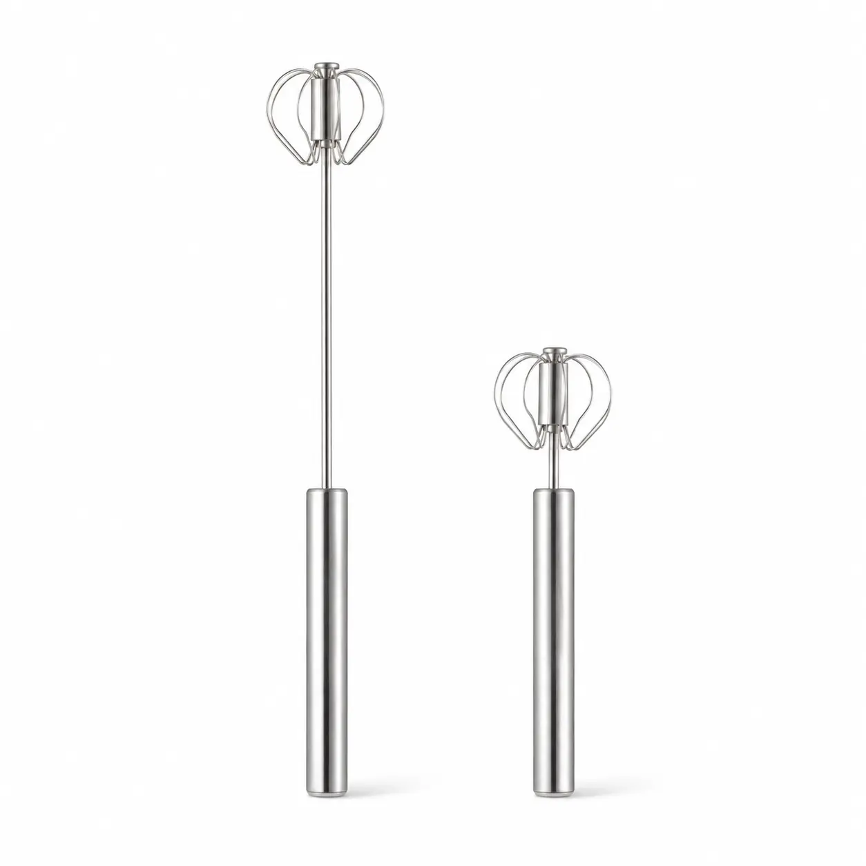 Manual Push Whisk, Stainless Steel Rotary Egg Beater for Cooking and Baking