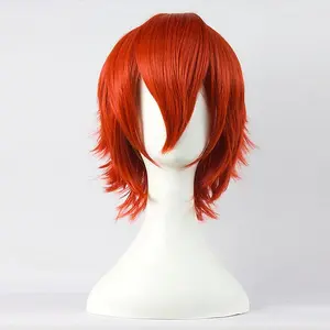 Universal Anime Cosplay Cross-Border Chemical Fiber Short Hair Black, Colors Hair Anti-Curling Wig Female Wig Full-Head Wig