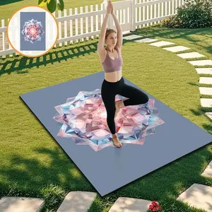 Luxury Crystal Mandala Yoga Mat, Non-Slip Shockproof Natural Rubber Pad, Professional Beginner Home Fitness Mat, High Temperature Pilates Meditation