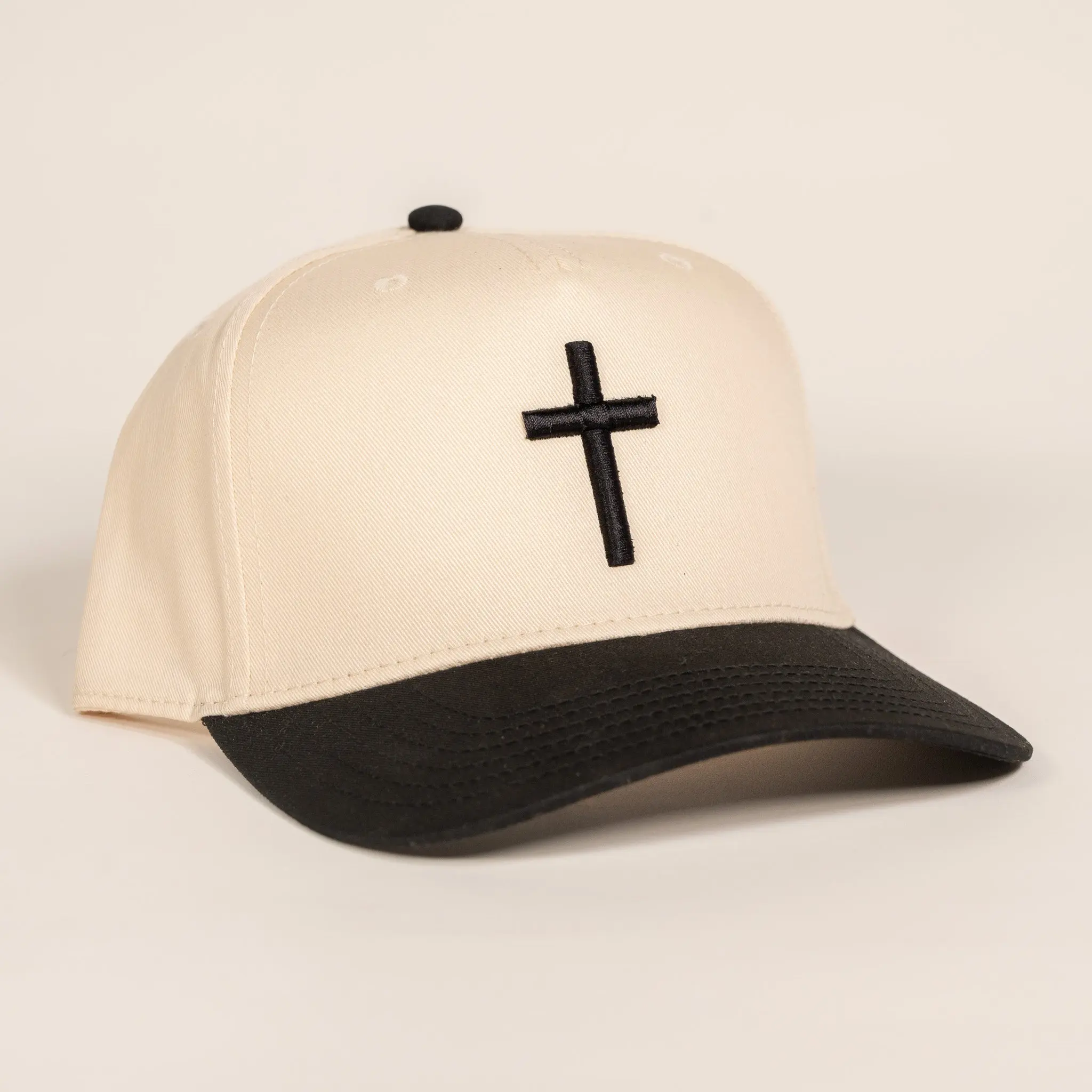 Black and Cream Cross Hat Black and Cream Cross Hat