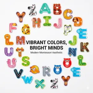 Montessori Animal ABC Magnetic Letters - Educational Phonics & Spelling Learning Toy - Preschool Animal Recognition Gift (3+ Years) Colorful Read and Rhyme Flip Books bilingual Flash Card Reader for Kids Talking math fidget parenting kindergarten tiktoksh