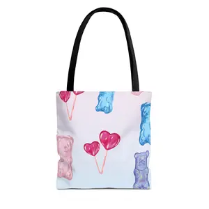 Gummy Bear tote|  Heart tote| Lollipop Tote Bag | Candy Pattern tote| women’s tote| candy tote | girly tote | reusable bag| reusable tote women