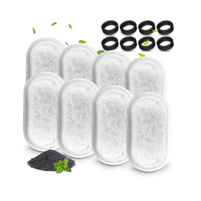 Water Fountain Filter, Water Filtration 8/24pcs Replacement Pet Water Fountain Filter Set, without Fountain, Compatible with Multiple Machines