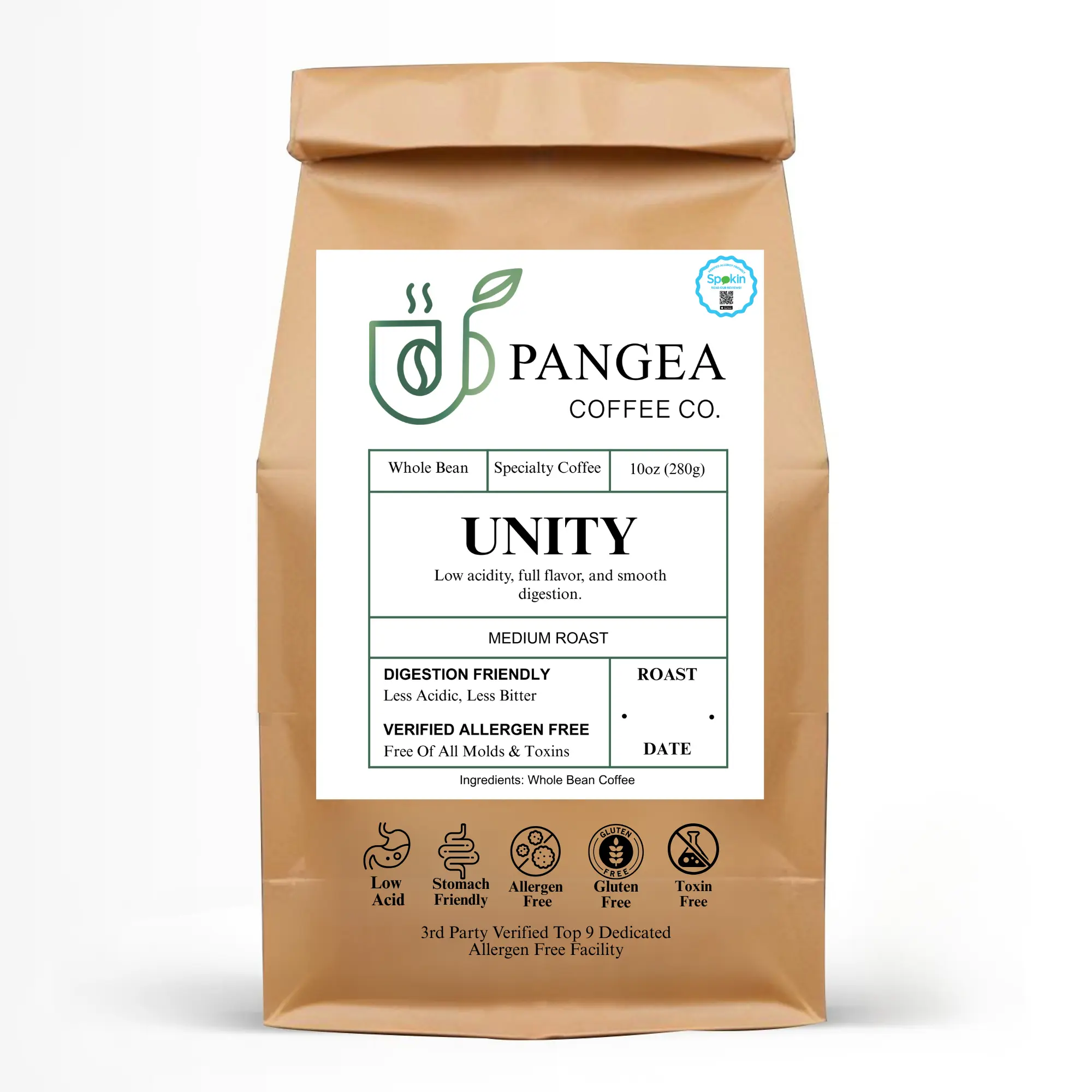Low-Acid Coffee Subscription Fresh Whole Bean Delivered Organic Specialty-Grade Arabica Beans Allergen-Free Toxin-Free