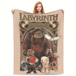 Labyrinth-Inspired Ultra-Soft Flannel Throw Blanket - Cozy, Warm, and Machine Washable for Couch & Bed Comfort  Christmas gift DreamyDwell Textiles