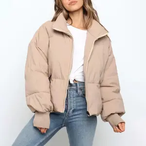 Women��s Cropped Quilted Jacket �C Lightweight Zip-Up Winter Coat for Cozy Streetwear & Casual Cold Weather Outfits