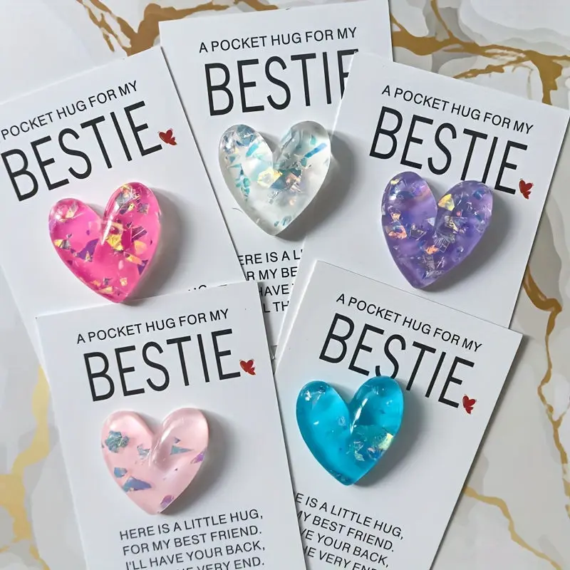 5pcs a set, a pocket hug for my best friend: a heartfelt gift for your female friend - Christmas Decoration, Valentine's Day Gift -  For Friends & Lovers - Express Love & Affection