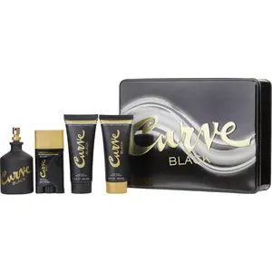 Curve Black Set-Cologne Spray 4.2 Oz & After Shave Balm 3.4 Oz & Shower Gel 3.4 Oz & Deodorant Stick 1.7 Oz For Men