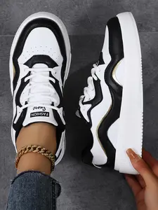 New Men's Versatile Lightweight Breathable Comfort Star Sneakers, Trendy Casual Thick Sole Shoes, Sporty Leisure Footwear