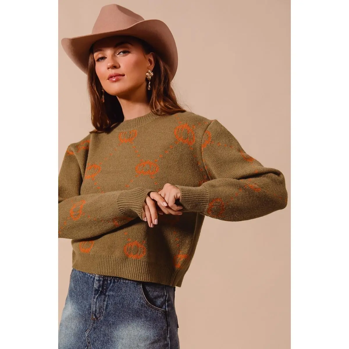 SO ME Pumpkin Rhombus Halloween Thanksgiving Sweater