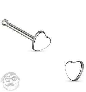 20G Heart Top Stainless Steel Nosebone