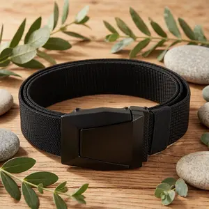 Men's and Boys' Tactical Belt - Stretch work belt with a quick-release zinc alloy buckle, perfect as a gift for military-style, casual, denim, and hiking outfits