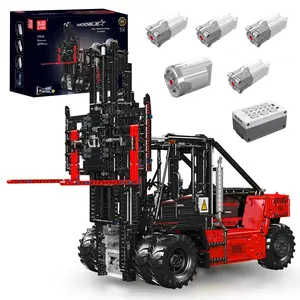 Mould King 17045 Forklift Truck Remote Control Red Heavy-Duty Shelf Lifted Model Building Block Adult Toy 4579 Pcs