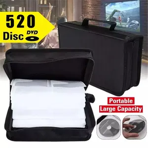 Portable CD Storage Box Large Capacity 520 Discs CD & DVD Case Multifunctional Organizer for Home Car Bag Accessories Men Women