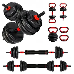 Adjustable Dumbbell Set - 20/30/40/60/80 lbs Convertible to Barbell, Lightweight, Ergonomic Grip, Non-Slip, Suitable for Home Gym, Men and Women