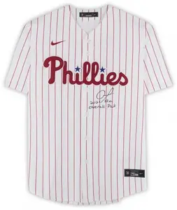 Framed Andrew Painter Philadelphia Phillies Autographed White Nike Replica Jersey with "2021 13th Overall Pick" Inscription - Signed on Front - Fanatics Authentic Certified