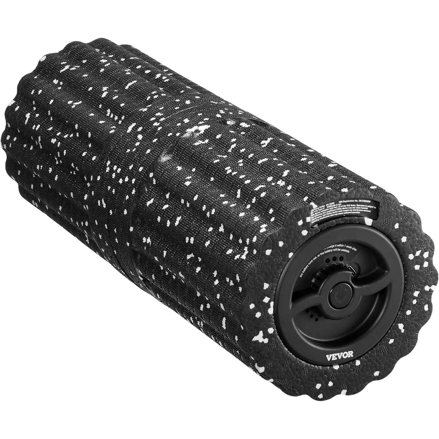 VEVOR 16-In Rechargeable Vibrating Foam Roller, 4 Adjustable Intensity Levels, 3D Texture High-Density EEP Foam, Powerful Vibrations, 15-Min Auto Shut-Off, Smart Display, Light & Easy to Carry, Deep Tissue Massage Tool, Usb Charger, Relaxing