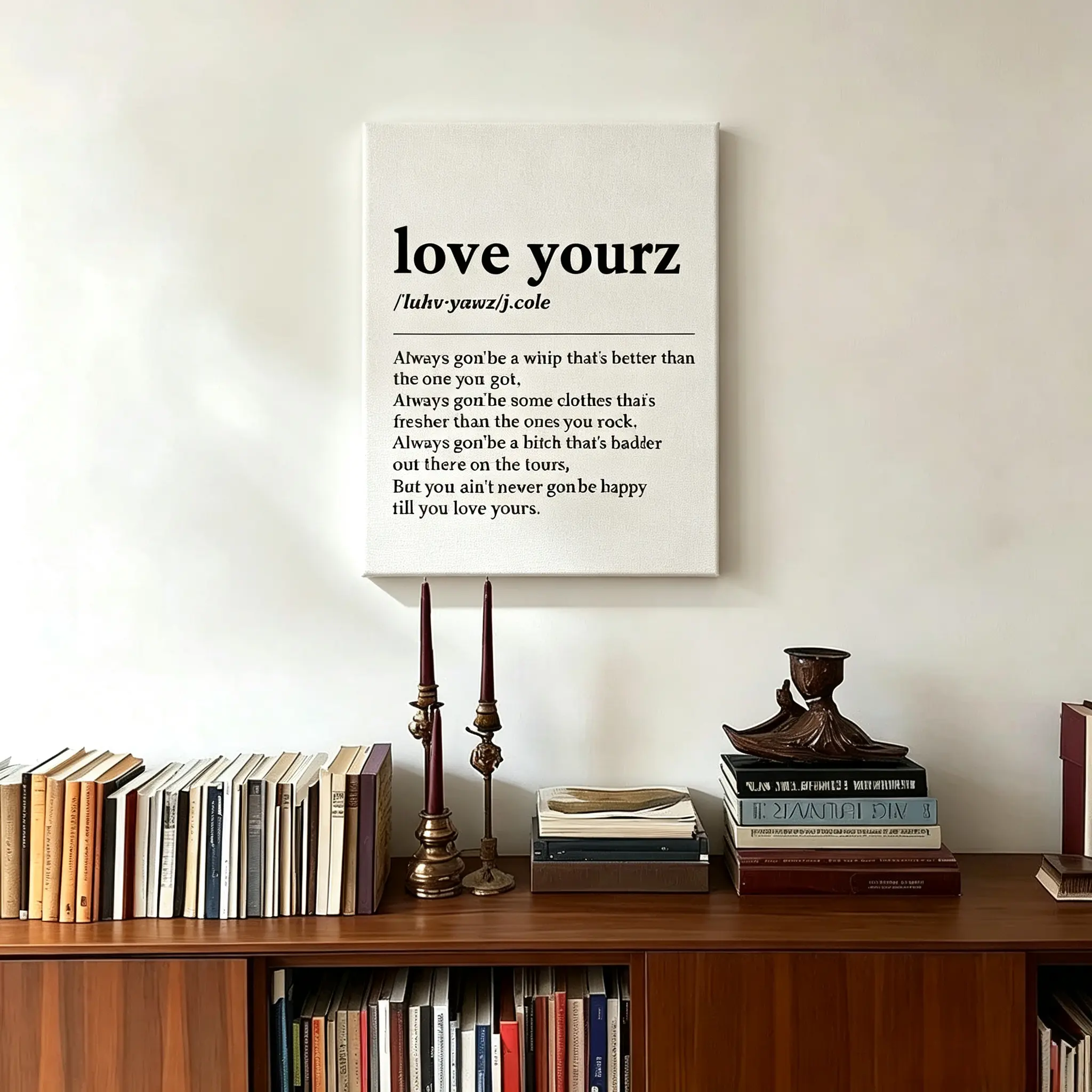 Love Yourz Theme Canvas Poster, Modern Art Design Living Room Decor, Modern Home Decoration, High-Definition Waterproof Bedroom Wall Art, Ideal Hallway Decoration
