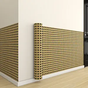 Rattan Woven Self-Adhesive Wallpaper, 2D Textured PVC, Thickened Removable Sticker, Moisture-Proof, for Bedroom, Living Room, Restaurant, Study, Tea Room