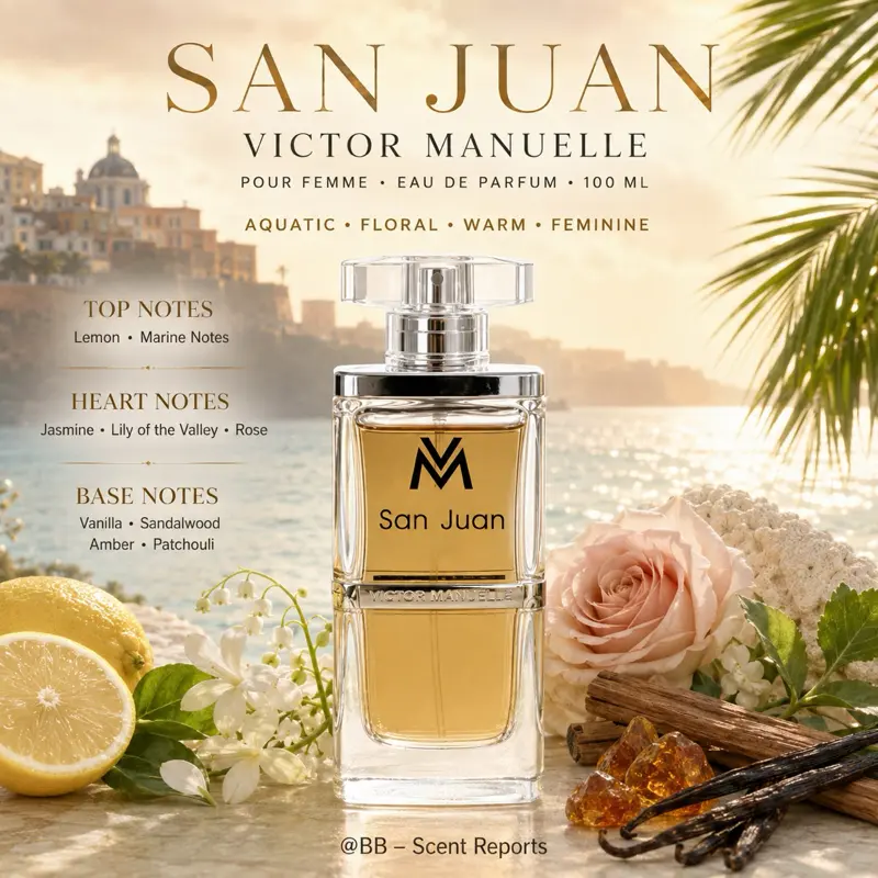 Victor Manuelle San Juan Eau de Parfum for Women 100ml - Aquatic Floral Warm Feminine Fragrance with Lemon Jasmine & Vanilla Notes