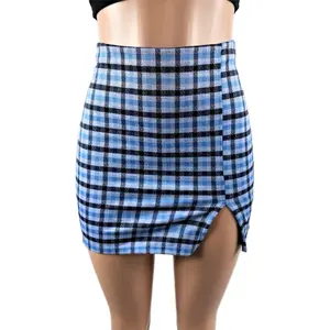 Spencer Plaid High Waisted Skirt for Women - Casual and Comfortable Womenswear Blouse Bottoms Day bodycon skirt