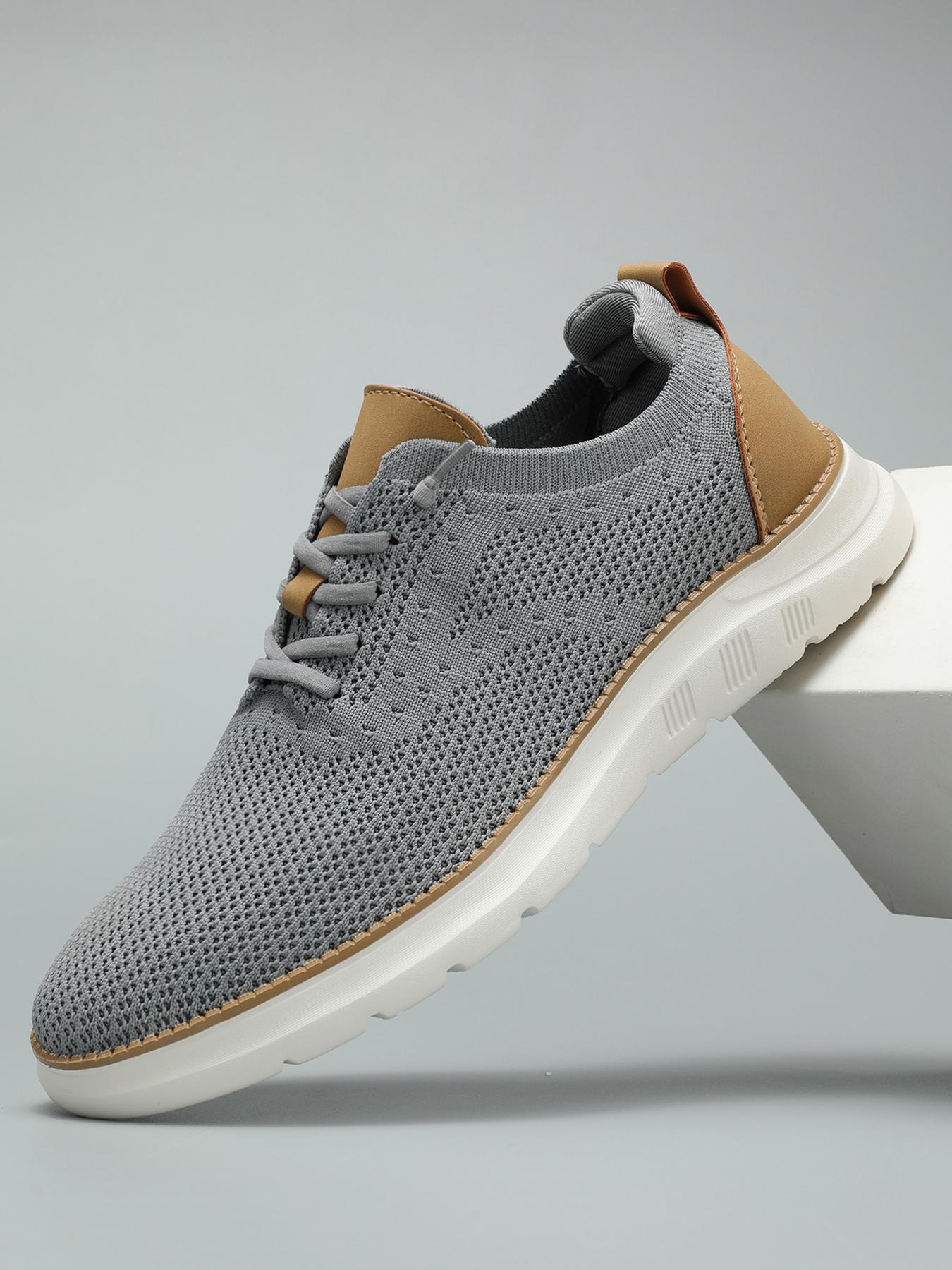 Mens Casual Dress Oxfords Shoes Fashion Mesh BusinessWalking Work Slip on Sneakers Comfortable LightweightSoft Sole Red Boy Running Closed Trainer Footwear Runner Training Athletic Training