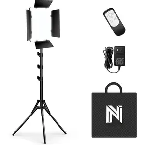 36W Photography Lighting, Bi-Color Studio Light, CRI 95+, Dimmable AC Adapter  LED Video Light Kit with Remote Control & 72" Tripod, Light for Video Recording/YouTube//Ins
