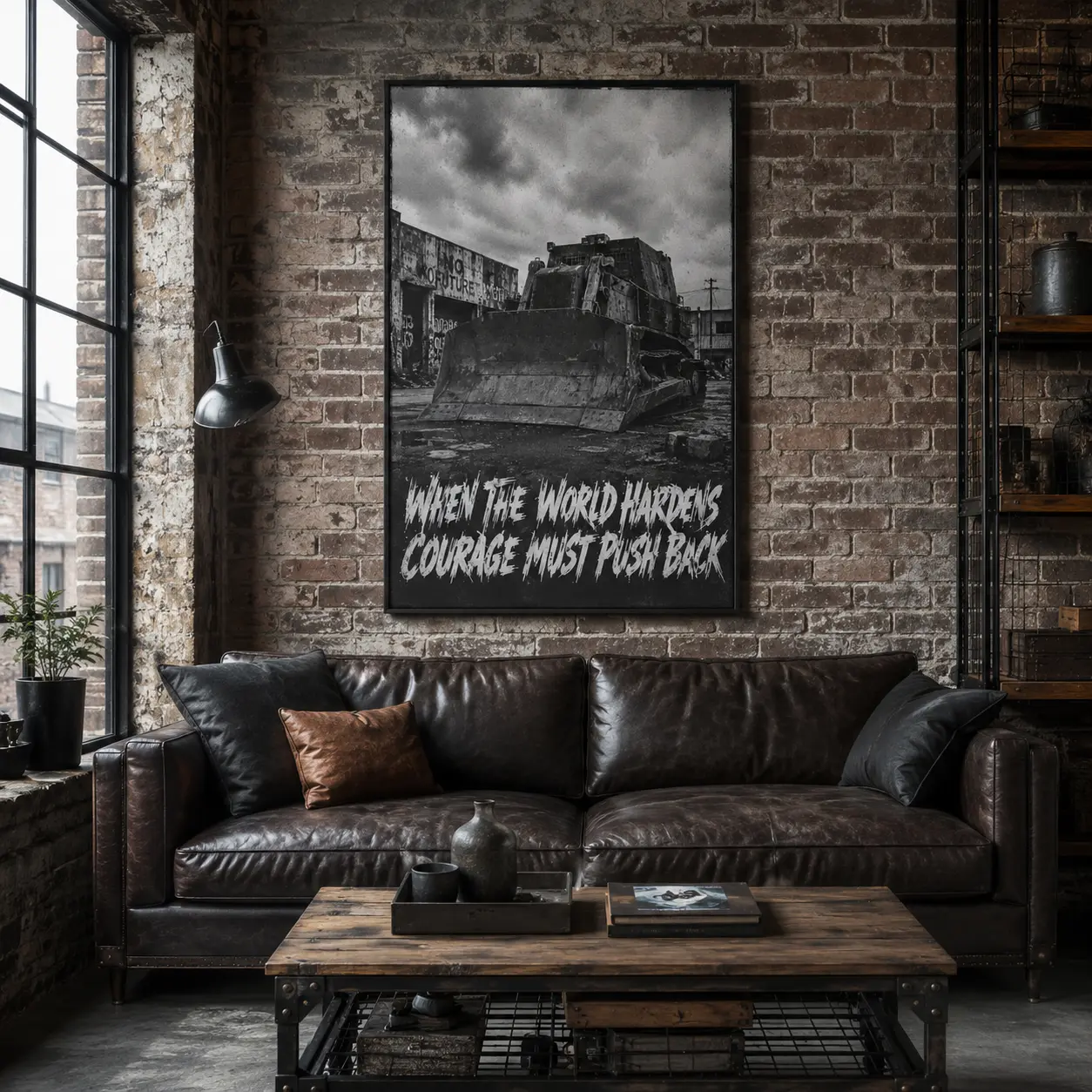 When The World Hardens Courage Must Push Back Art Poster wall decor bedroom decor cool stuff for room fall decor 2026 motivational wall decor