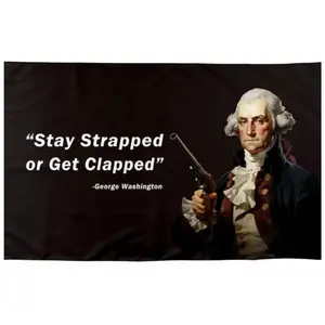 Funny George Washington Parody Flag, Patriotic Quote Meme Banner, American Humor Wall Decor, Man Cave Garage Flag, Funny Gift for Him