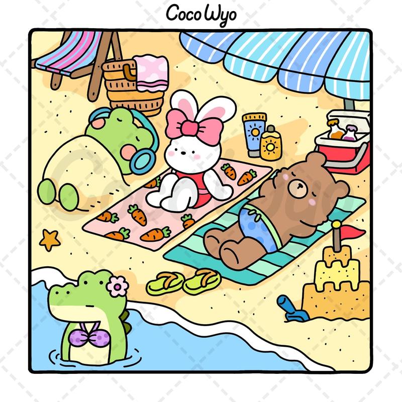 Cozy Friends: Coloring Book for Adults and Teens Featuring Super Cute Animal Characters with Easy and Simple Designs for Relaxation