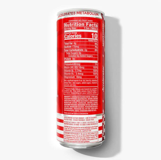 ACCELERATOR CHERRY ICE POP 12 ct/12 oz ZERO SUGAR ENERGY DRINK