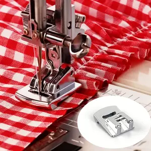 2-Pack Sewing Machine Silver Color Rolled Hem Curling Presser Foot, Essential Sewing Machine Accessory, Durable and Reliable Design