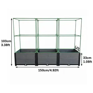 Innovative planting system including raised garden bed and accessories to meet needs of all kind of planting. Ideal for garden, patio, balcony, deck and indoor planting. Suitable for Flowers/Herbs/Vegetables/Garden Gate with Smart Drainage System