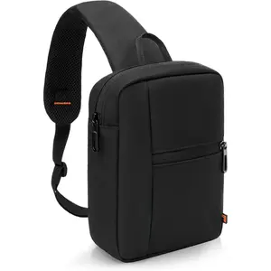 Crossbody Bag, Water Resistant Sling Backpack for Men,Women Daypack    Chest Bag for Travel, Hiking, Outdoor Black (Signature Collection)