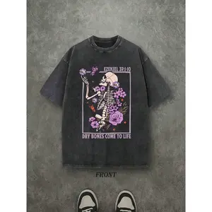 Dry Bones Come To Life Washed Christian Shirt, Christian Scripture T-Shirt, Vintage Retro Washed Shirt Single-Sided Printed High Quality Christian T-Shirt, Christian Gifts, Men's And Women's Shirts, Comfortable, Fashion Christian Shirt