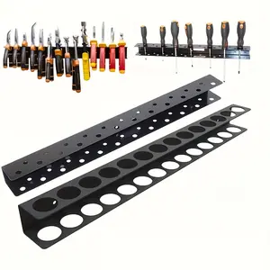 Metal Tool Rack Space Saving Screwdriver Pliers Storage, Car Cleaning Brush Wall Mounted Floating Shelf, Multi-Function Garage Organizer
