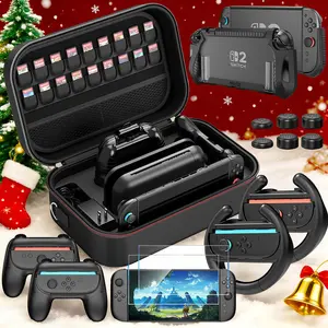 HSTOP Case for Nintendo Switch 2 Accessories Bundle with Switch 2 Dockable Protective Cover, Switch 2 Tempered Film,Switch 2 Racing Wheels Joycon Grip Cover for Nintendo ,Switch 2 Controller,Christmas Gifts