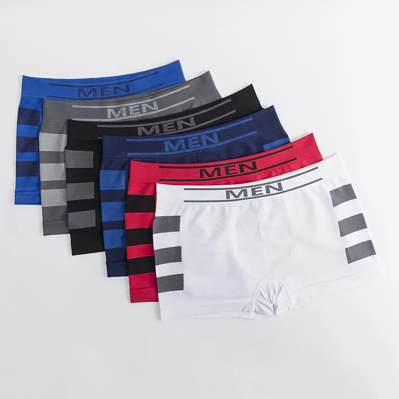 Men's Seamless Stretch Boxer Briefs, Breathable Moisture-Wicking Menswear with Print Waistband for Sport and Daily Comfort, Day, Fabric, Activewear, Contoured Pouch, Boxers