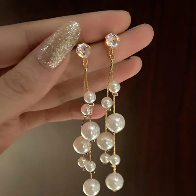 Fashion Faux Pearl Decorated Dangle Earrings, Dangling Earrings, Elegant Jewelry for Party, Daily Clothing Decor, Trendy All-match & Exquisite Jewelry for Birthday Gift, Fashionable Jewelry, Casual Trendy Jewelry, Jewelry Design, Dangly Earrings