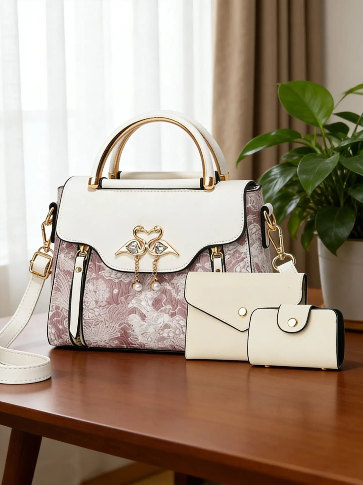 Women's Embroidered Crossbody Shoulder Bags Set, Casual Fashion Handbag Collection, Elegant Casual Handbag, Ideal Gift for All Occasions, Embellished Shoulder Bag