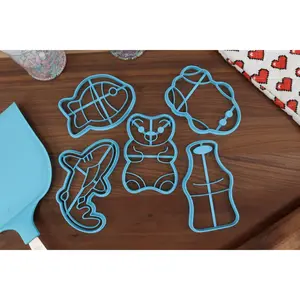 Gummy Candy Cookie Cutters - Cola Bottle, Gummy Bear, Gummy Fish, Gummy Frog, Gummy Shark