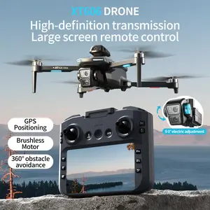 XT606 Max Folding Portable GPS Drone with 4.5" HD Remote Controller, Adjustable Camera, Brushless Motor, Smooth FPV Connection, Smart Return Home, Stable Flight RC Quadcopter for Beginners & Outdoor Travel Use