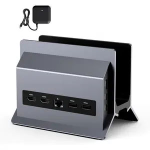 Docking Station with Dual ,4K@60Hz 2 HDMI,100W Power , PD 3.0,6 USB,Gigabit Ethernet, Laptop Stand Vertically,for Windows,ChromeOS and  Space-Saving for Office//Study